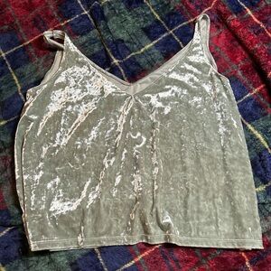 H&M sage color velvet tank top